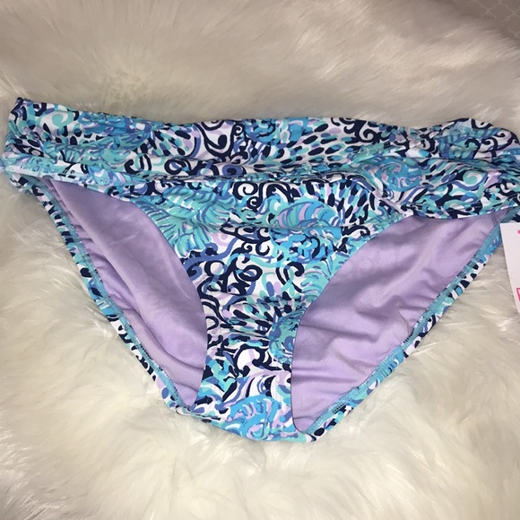 Lilly Pulitzer lagoon sarong hipster bikini bottom - Picture 4 of 6